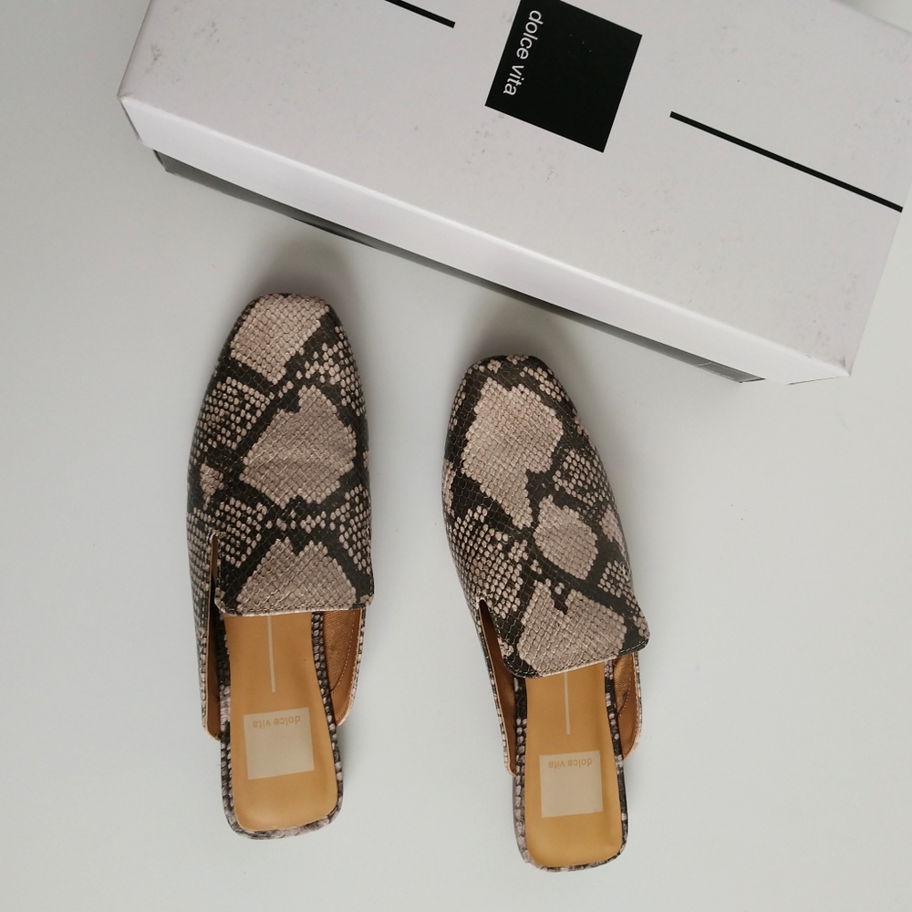 Dolce Vita Bree Snakeskin Stella Sliders Flats 6